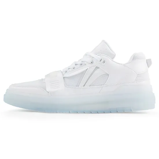 LiNing Rookie Anti Slip Wear Resistant Low Top Vintage Basketball Shoes Men's White