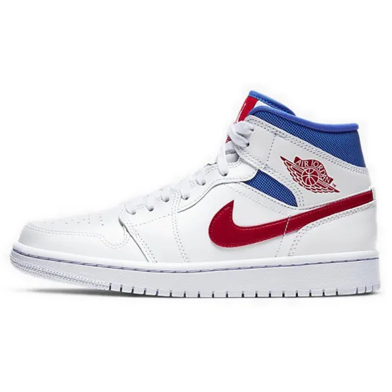 Jordan 1 Mid White Red Royal Women's