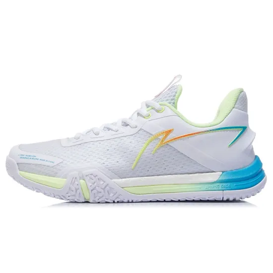 LINING Flying Close To The Ground Badminton Shoes Unisex Low-Top Standard White/Yellow Blue
