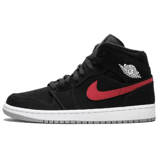 Jordan 1 Mid Multi-Color Swoosh Black