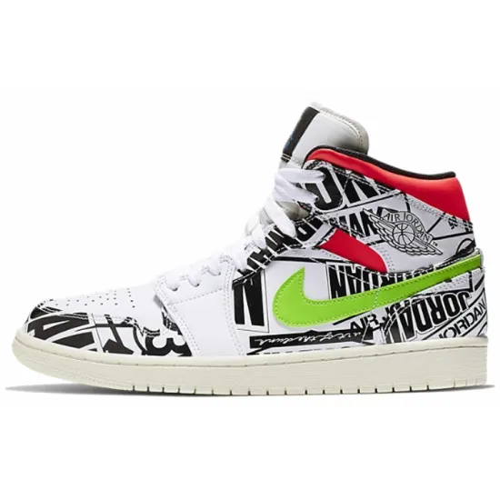 Jordan 1 Mid All Over Logos