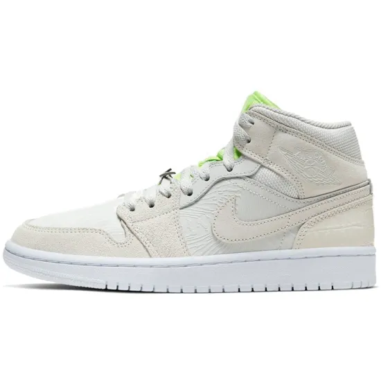Jordan 1 Mid Vast Grey Ghost Green Women's