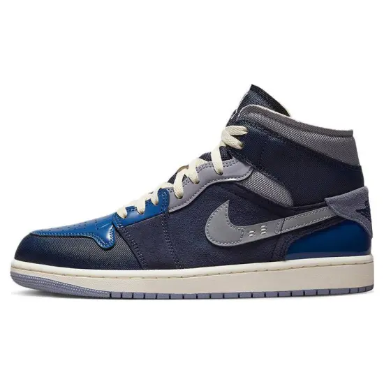 JORDAN 1 Mid Se Craft Obsidian French Blue Ashen Slate White