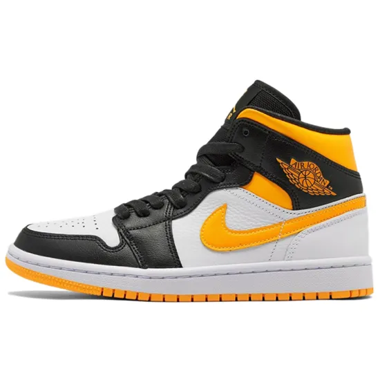 Jordan 1 Mid Laser Orange Black Women's