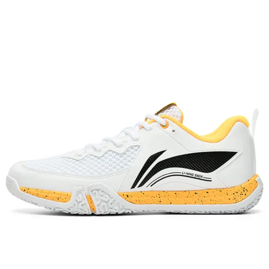 LiNing II Lite Cushioning Wear Resistant Low Top Badminton Shoes Unisex White Yellow