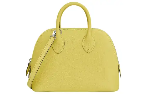 HERMES Bolide Mysore Goat Skin Bowling Bag, Handbag, Shoulder Bag, Crossbody Bag Women's 0YLimoncello Lemon Yellow