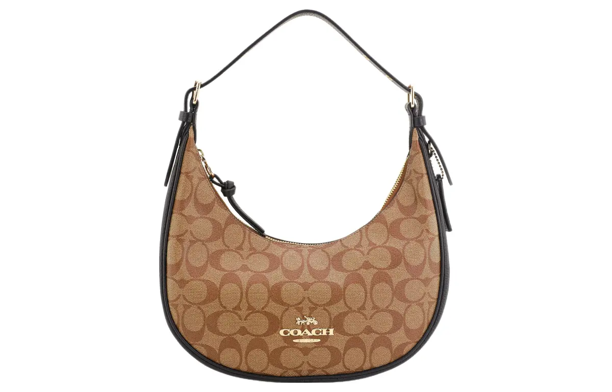 COACH Bailey Coated Canvas With Pebbled Leather On The Armpit Shoulder Bag, Handbag, Shoulder Bag Regular Women's
