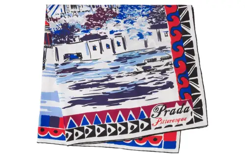 Prada Pittoresque Paris printed scarf