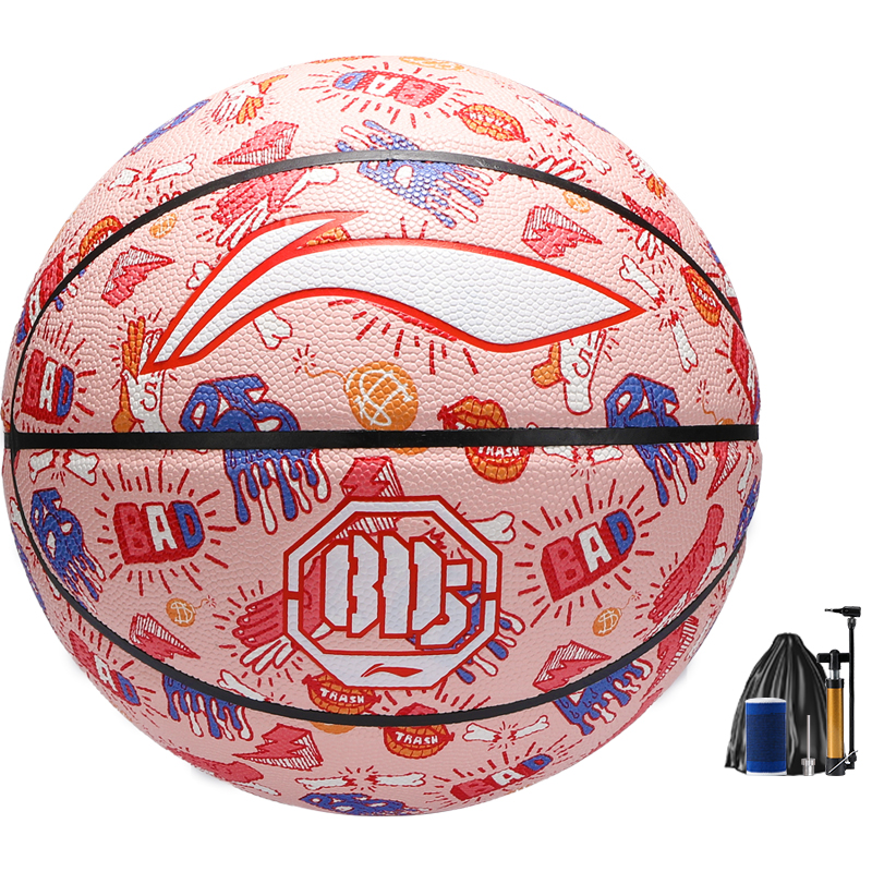 Li Ning Pu Basketball Pink Size 7 Training Unisex