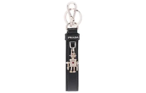 PRADA Logo plaque Keychain