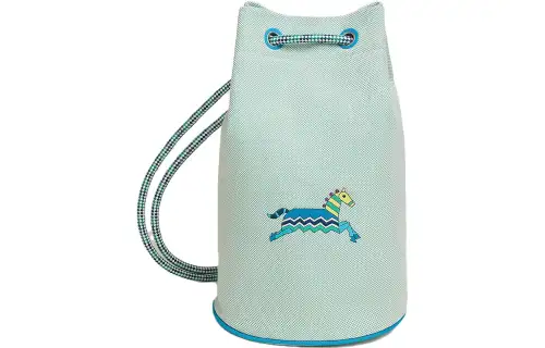 HERMES Epopee Polyester With Canvas With Cotton Canvas Bag, Luggage Bag, Beach Bag, Storage Bag Women's Blue