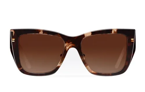 PRADA Plate Frame Square Sunglasses Women's Brown