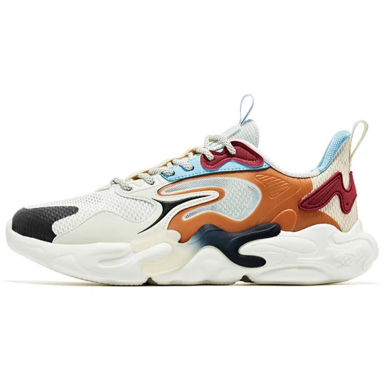 Erke Training Shoes Men Low Top Ivory/Caramel Yellow Brown