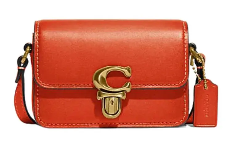 COACH Cow Leather Crossbody Bags Women's Orange