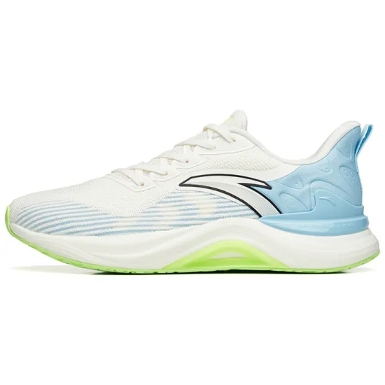ANTA 2.5 Running Shoes Men Low-Top Ivory White/Waterfall Blue