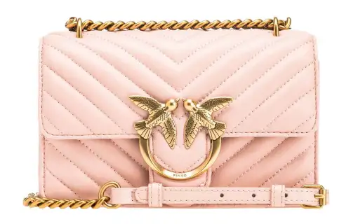 PINKO Sheepskin Shoulder Bag, Crossbody Bag Women's Light Pink