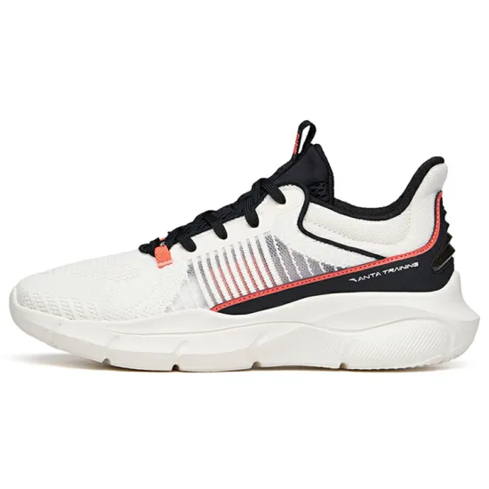 ANTA Training Shoes Women's Low-Top Ivory White Black/Sunrise Red