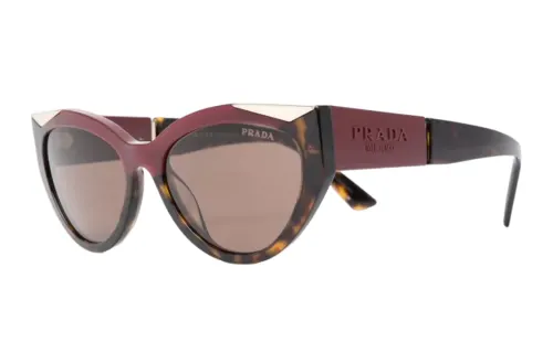 PRADA Plate Frame Irregular Shape Sunglasses Women's Red
