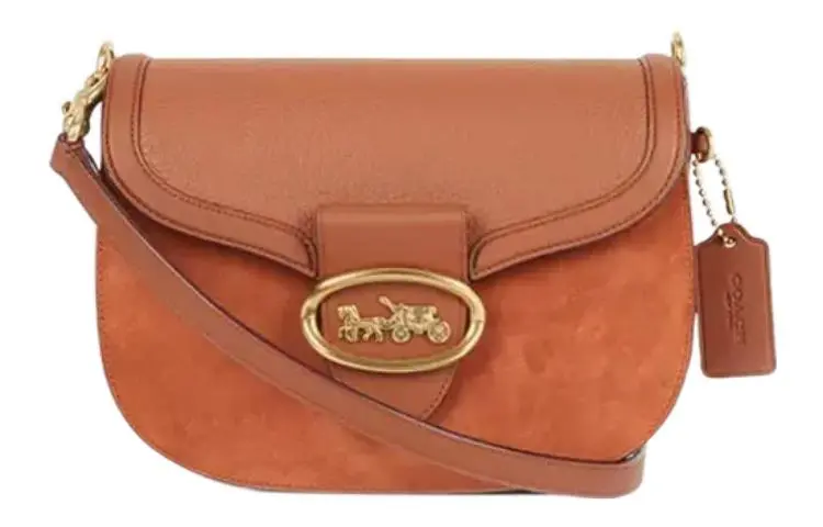 COACH Kat Cow Leather Saddle Bag, Shoulder Bag Women's Brown