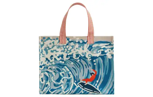 HERMES Cotton Tote Bag, Shopping Bag, Handbag Women's Blue