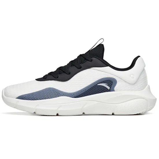 ANTA Training Shoes Men Low-Top Ivory White/Ash Grey/Black