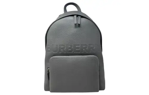 Burberry Leather Backpack Regular Unisex Charcoal Gray