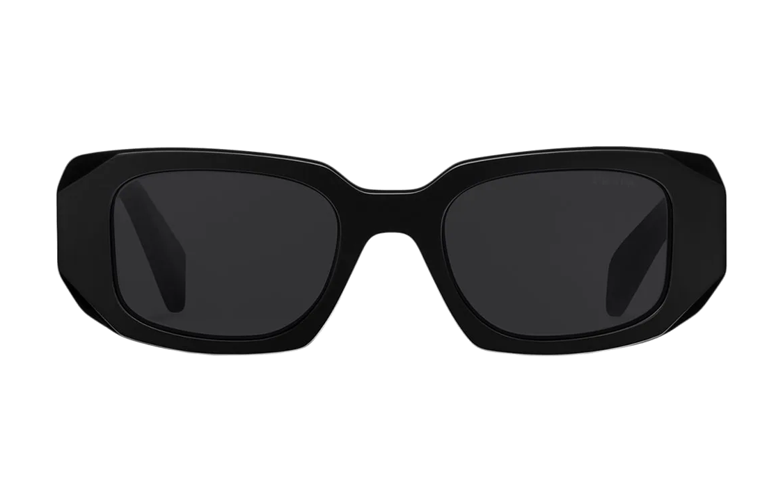 PRADA Plate Frame Irregular Shape Sunglasses Women's Black