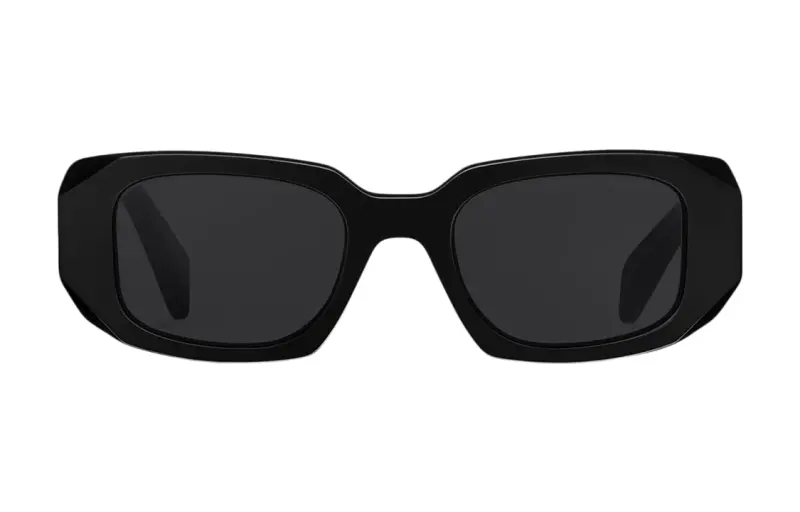 PRADA Plate Frame Irregular Shape Sunglasses Women's Black