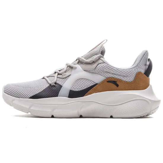 ANTA Training Shoes Men Low-Top Light Gray/Brown/Charcoal Gray