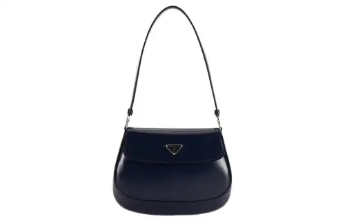 PRADA Cleo Leather Portable Crossbody Bag, Shoulder Bag Women's Marine Blue