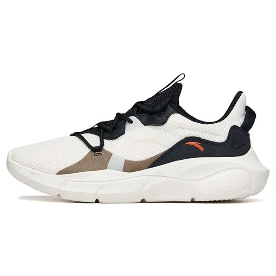 ANTA Training Shoes Men Low-Top Ivory White/Black/Brown