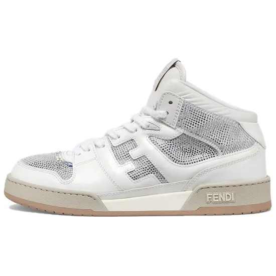 FENDI Match Skateboard Shoes Men High-Top White
