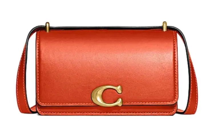 COACH Bandit Cow Leather Envelope Bag, Shoulder Bag Women's Orange
