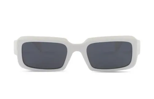PRADA Plate Frame Rectangular Sunglasses Women's White