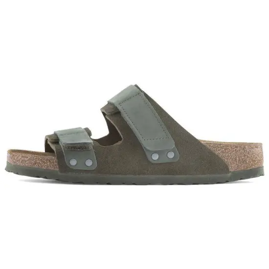 Birkenstock Uji Nubuck Leather Suede Narrow Fit Sandals 'Thyme'