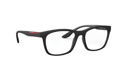 PRADA Plate Frame Rectangular Eyeglass Frames Men's Black