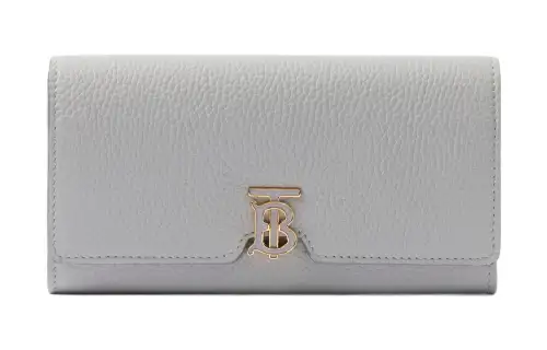 Burberry Cow Leather Wallet Women's Light Gray/Brown