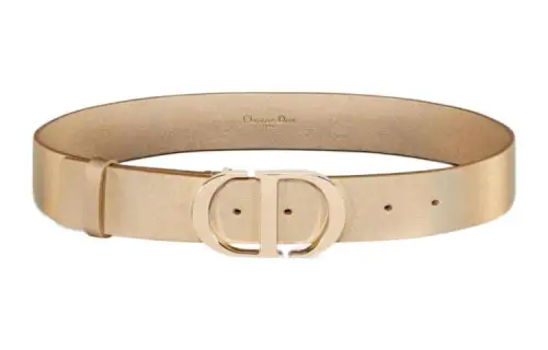 DIOR Calfskin Leather Belts Women's Gold 
