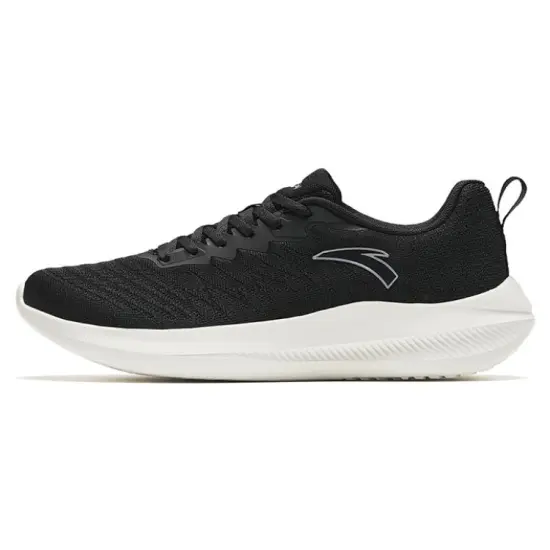 Anta Cushioned Slip Resistant Abrasion Resistant Low Top Running Shoes Men's Black White