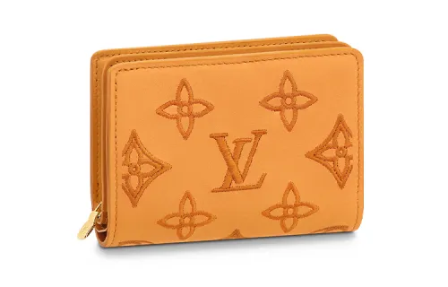 LOUIS VUITTON Calfskin Wallet Women's Orange