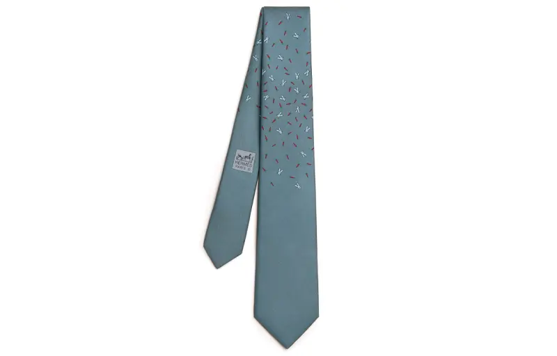 HERMES Ties Men's Turquoise
