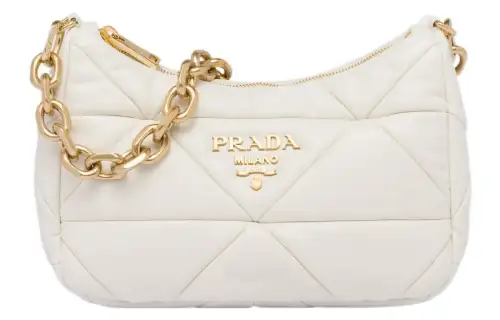 PRADA Nappa Leather Shoulder Bag Women's White