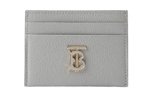 Burberry Cow Leather Card Holder Women's Light Gray