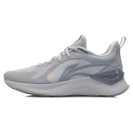 LiNing YueYing Element Cushioned Slip Resistant Breathable Low Top Marathon Running Shoes Men's Microcrystalline Gray