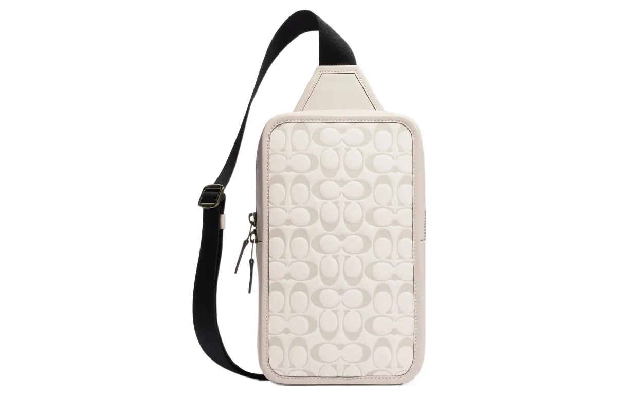 COACH Sullivan Calfskin Sling Bag, Fanny Pack, Crossbody Bag Small Men's Ivory Gray