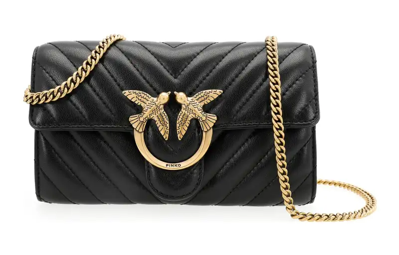 PINKO Calfskin Crossbody Bag, Shoulder Bag Women's Black