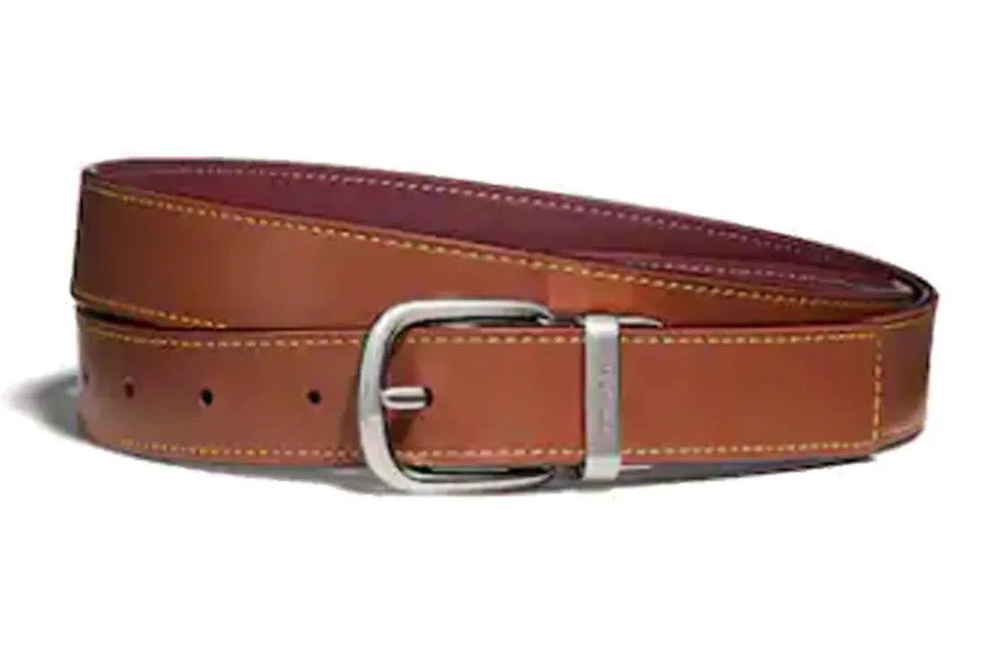 COACH Cow Leather Belts Women's Brown/Burgundy Width 2.5cm