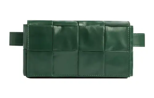 Bottega Veneta Cassette Belt Cow Leather Box Bag, Camera Bag, Crossbody Bag, Fanny Pack Mini Men's Rain Tree Green