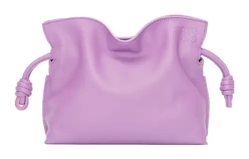 LOEWE Nappa Cow Leather One Shoulder Crossbody Clutch Mini Women's Purple