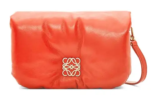 LOEWE Goya Bright Nappa Sheepskin Shoulder Bag, Crossbody Bag Mini Women's Orange